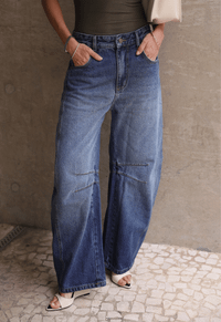 Foto do produto Calça Barrel Soho Escuro