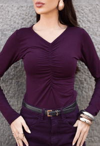 Foto do produto Blusa Franzida Flight Dark Berry