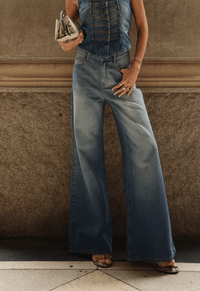 Foto do produto Calça Pantalona Chiara Dirty Wash