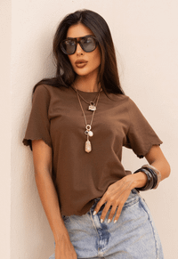 Foto do produto T-shirt Bordada Brezza Cacao