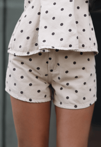 Foto do produto Short Mom Serena Poá Off White