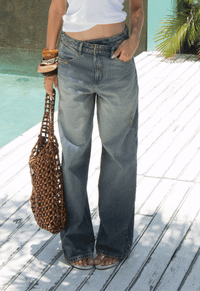Foto do produto Calça Baggy Cross Line Dirty Wash Destroyed