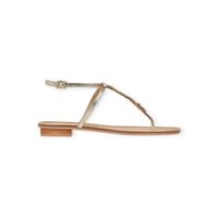 Foto do produto Sandália Uza Flat  Metalizado Light Gold Ouro Claro-C27AA878D105