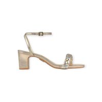 Foto do produto Sandália Uza Shine Salto Medio Ouro e  Prata -M26B114A0010