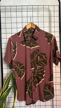 Foto do produto Camisa Folhagem Vinho