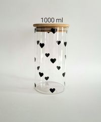 Pote Hermético 1000ml Coração Preto