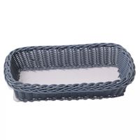 CESTA DE PÃO RETANGULAR EM VIME AZUL JEANS