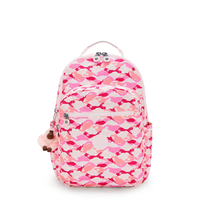 Foto do produto MOCHILA KIPLING SEOUL ROSA - PINK PALM