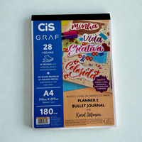 Foto do produto BLOCO LIVRO DE EXERCÍCIOS PLANNER E BULLET JOURNAL 28 FOLHAS 180G 