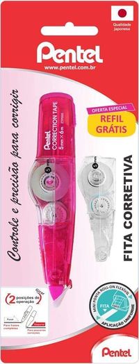 Foto do produto FITA CORRETIVA PENTEL ROSA + REFIL GRÁTIS
