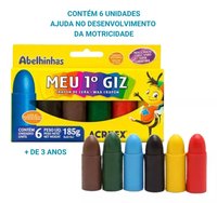 Foto do produto Giz de Cera Meu Primeiro Giz com 6 Cores 185Gr Acrilex