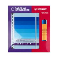 Foto do produto KIT CADERNO INTELIGENTE + CANETAS STABILO - SHADES OF BLUE - GRANDE