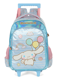 Foto do produto KIT MOCHILA COM RODAS AMIGOS DA HELLO KITTY AZUL CINNAMOROLL