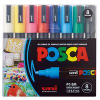 Foto do produto CANETA POSCA PC-5M ESTOJO C/8 CORES