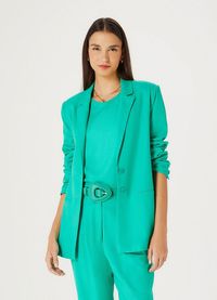 Foto do produto Blazer Feminino Alongado Em Linho Verde M
