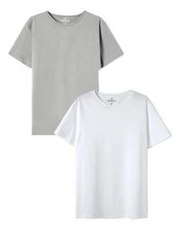 Foto do produto Kit Com 2 Camisetas Básica Infantil Unissex Manga Curta Slim