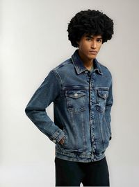 Foto do produto Jaqueta Jeans Masculina Trucker Com Elastano