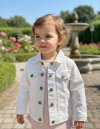 Foto do produto Jaqueta Feminina Infantil Sarja   - Bege -  1 Ano