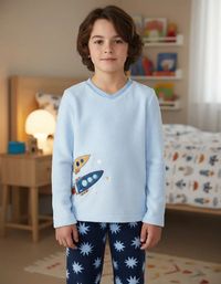 Foto do produto Pijama Infantil Menino Longo Estampado Em Fleece