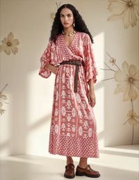 Foto do produto Vestido Midi Estampado Em Viscolinho