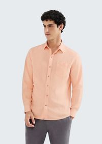 Foto do produto Camisa Básica Masculina Manga Longa Slim Em Linho