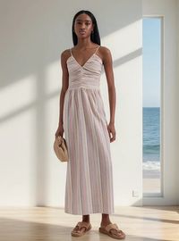 Foto do produto Vestido Midi Fio Tinto Decote V