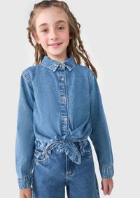 Foto do produto Camisa Jeans Infantil Menina Com Amarração