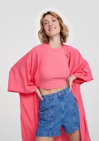 Foto do produto Casaco Kimono Feminino Alongado