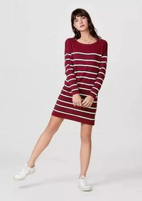 Foto do produto Vestido Listrado Curto Em Tricô Fio Tinto De Algodão 