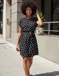 Foto do produto Vestido Curto Em Tecido De Viscose Com Cordão