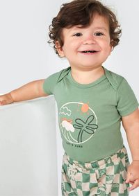 Foto do produto Conjunto Bebê Menino Body Com Shorts Xadrez
