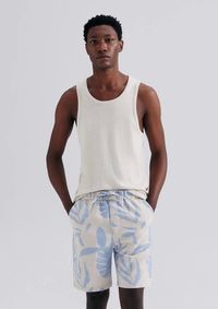 Foto do produto Bermuda Masculina Estampada Com Linho