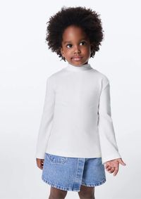 Foto do produto Blusa Infantil Menina Toddler Gola Alta Branco-off White 04