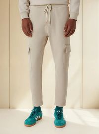 Foto do produto Calça Em Moletom Masculina Cargo Marrom-claro M