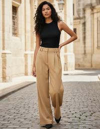 Foto do produto Calça Feminina Cintura Alta Em Alfaiataria