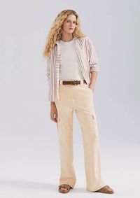 Foto do produto Calça De Sarja Feminina Wide Leg Cargo Estonada