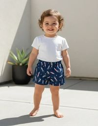 Foto do produto Shorts Bebê Menina Estampado Em Tecido De Viscose