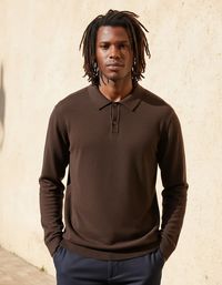 Foto do produto Camisa Polo Masculina Manga Longa Em Tricô