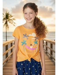 Foto do produto Blusa Infantil Menina Manga Curta Estampada