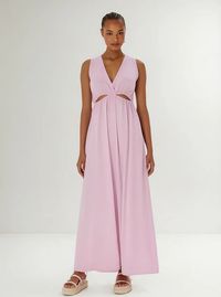 Foto do produto Vestido Longo Decote V Com Vazado