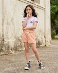 Foto do produto Shorts Infantil Menina Evasê Em Malha De Algodão
