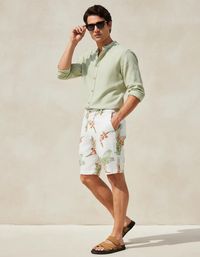 Foto do produto Bermuda Masculina Estampada Em Linho