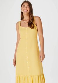 Foto do produto Vestido Longo Decote V Com Botões