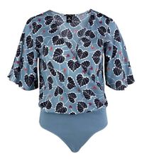 Foto do produto Body Feminino Com Decote Transpassado  Azul