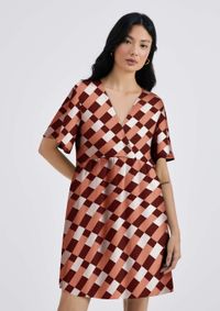 Foto do produto Vestido Curto Estampado Em Viscolinho