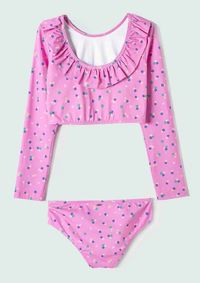 Foto do produto Biquíni Infantil Cropped Estampado Com Babados
