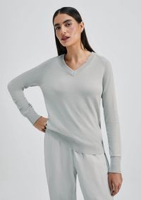 Foto do produto Blusão Feminino Decote V Em Tricô