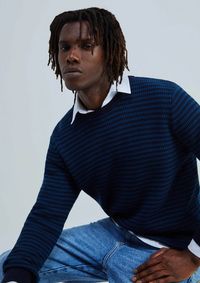 Foto do produto Suéter Masculino Texturizado Listrado