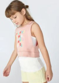 Foto do produto Regata Infantil Em Ribana E Blusa Cropped - São 2 Peças