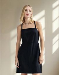 Foto do produto Vestido Curto Alças Finas Em Viscolinho